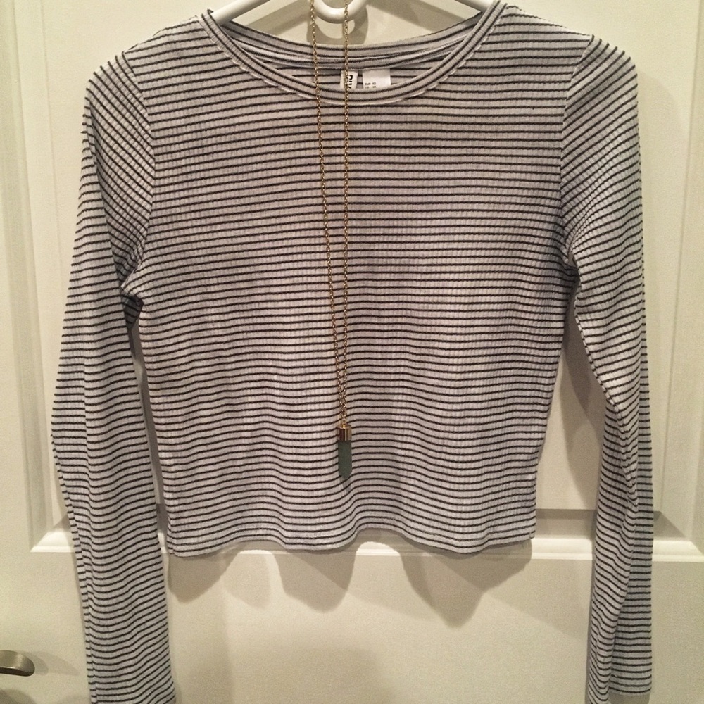 H&M Ribbed Stripe Crop Top